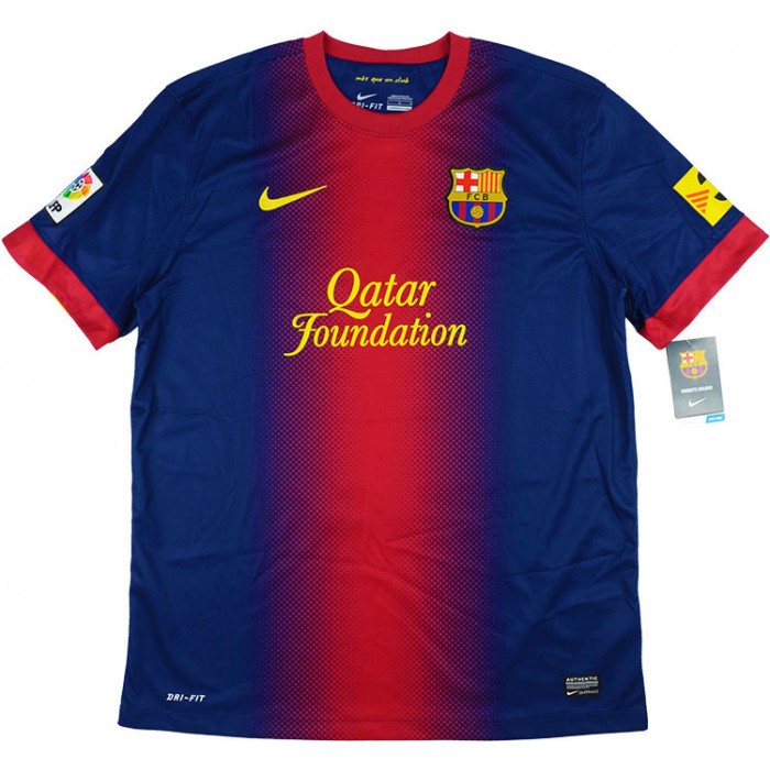 Thailande Maillot Football Barcelone Domicile Retro 2012 2013 Bleu Rouge